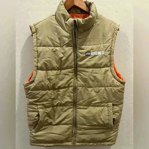 Ecko Unlimited Men's Puffer Vest Tan & Orange Size Medium